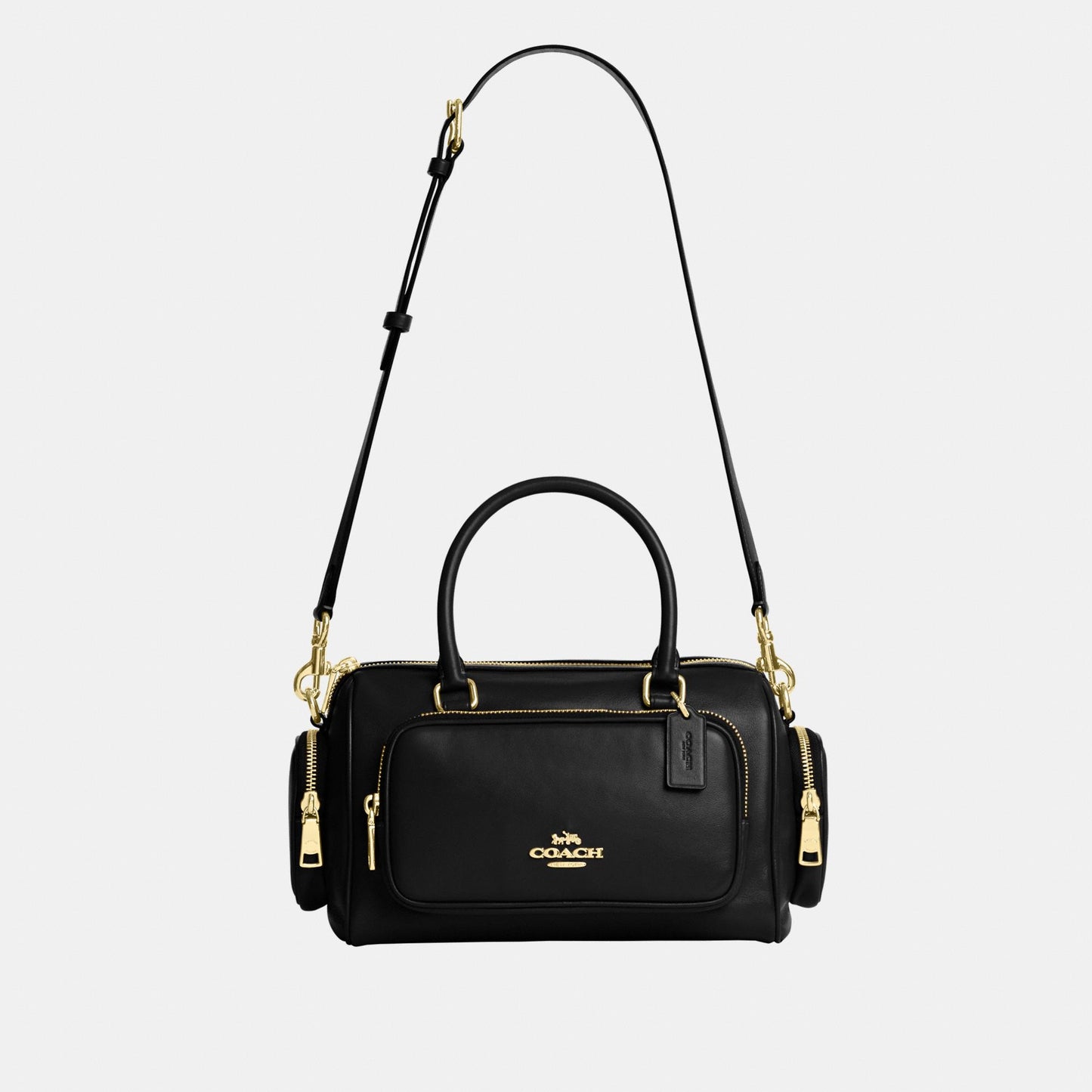 CES79-Rowan Satchel with Pockets in Matte Crinkle Leather-Im/Black
