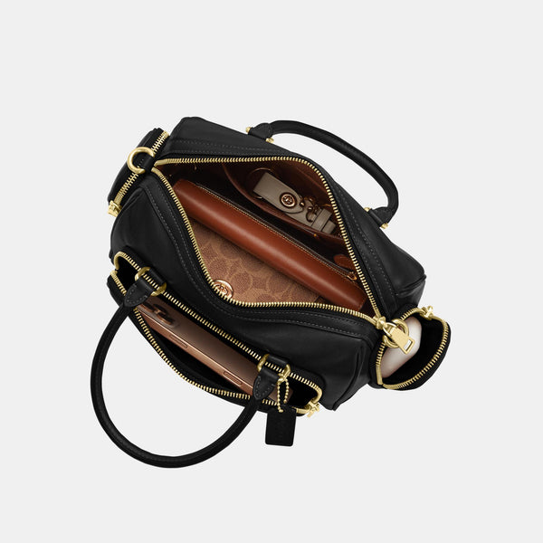 Rowan Satchel with Pockets in Matte Crinkle Leather