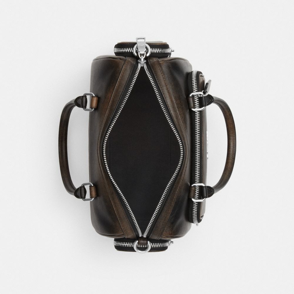 CES83-Rowan Satchel Bag With Pockets In Loved Leather-Sv/Black Brown