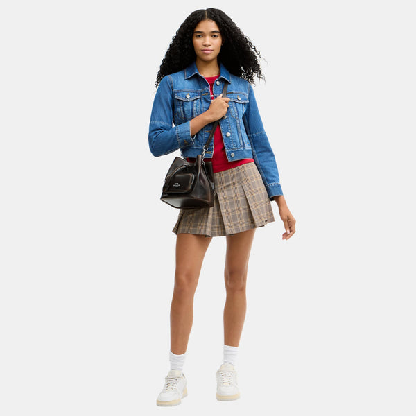 Rowan Bucket Bag with Pocket in Loved Leather