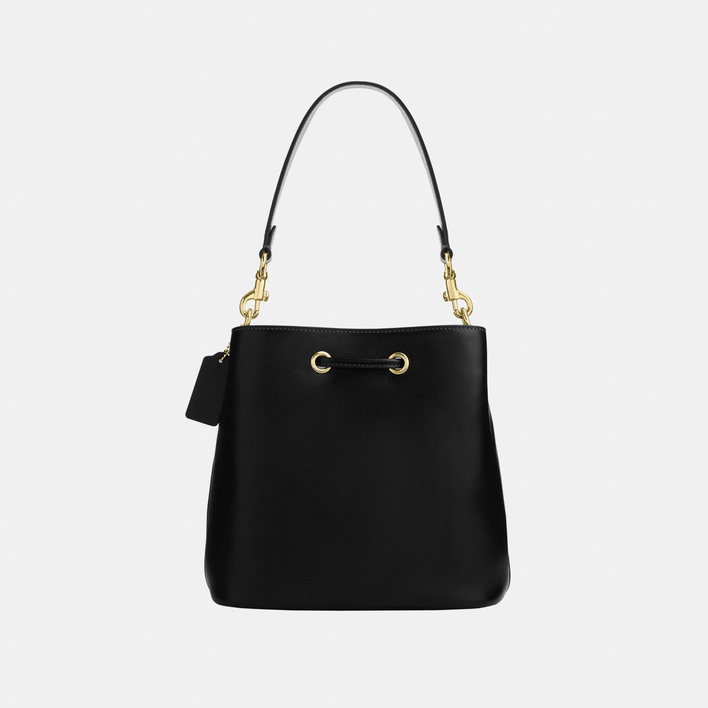 CES95-Rowan Bucket Bag with Pocket in Matte Crinkle Leather-Im/Black