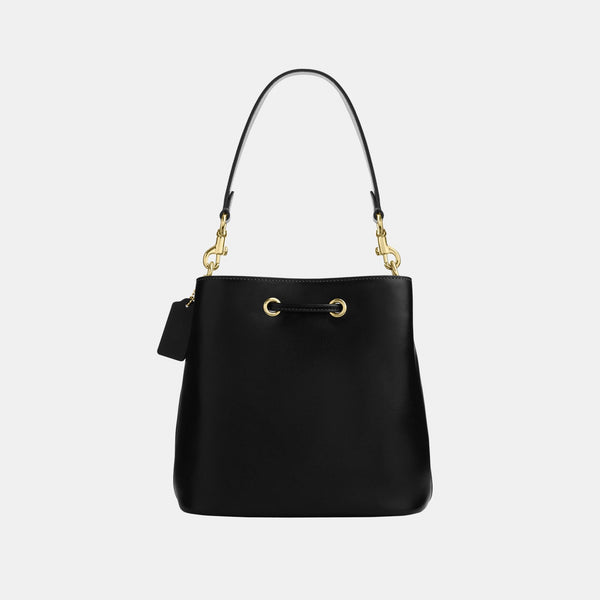 Rowan Bucket Bag with Pocket in Matte Crinkle Leather