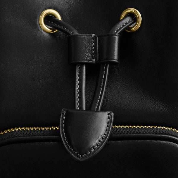 Rowan Bucket Bag with Pocket in Matte Crinkle Leather