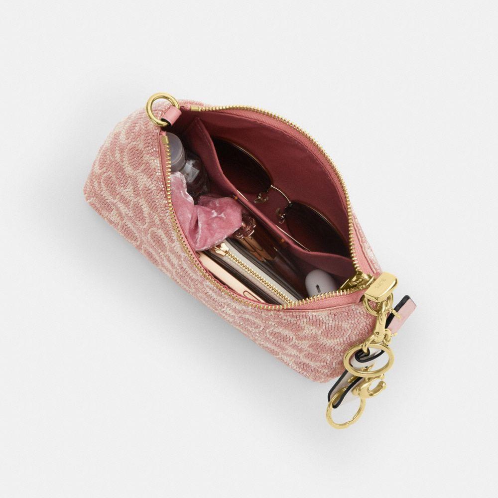 CET14-Teri Shoulder Bag in Signature Beaded Satin-Im/Pink