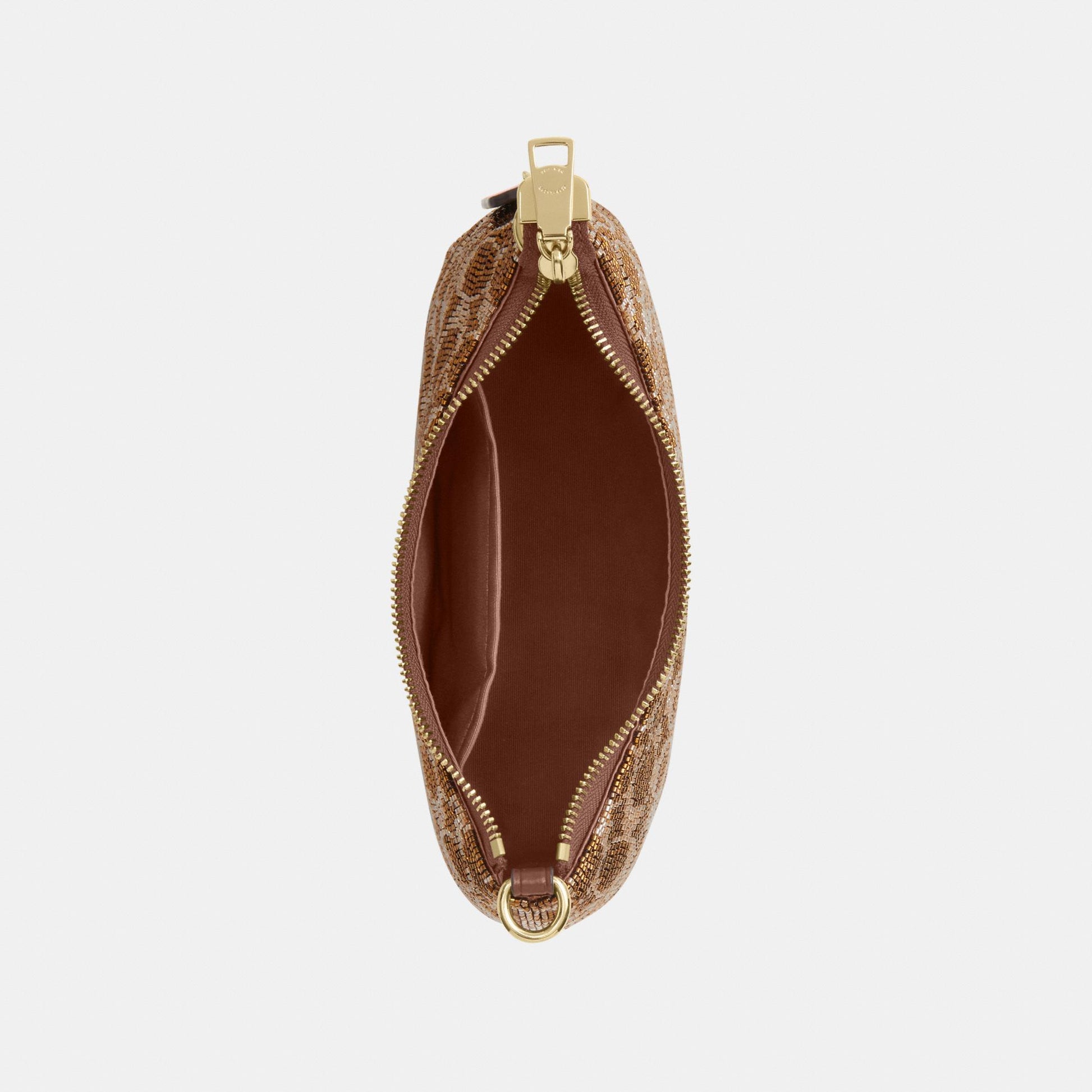 CET14-Teri Shoulder Bag in Signature Beaded Satin-Im/Tan