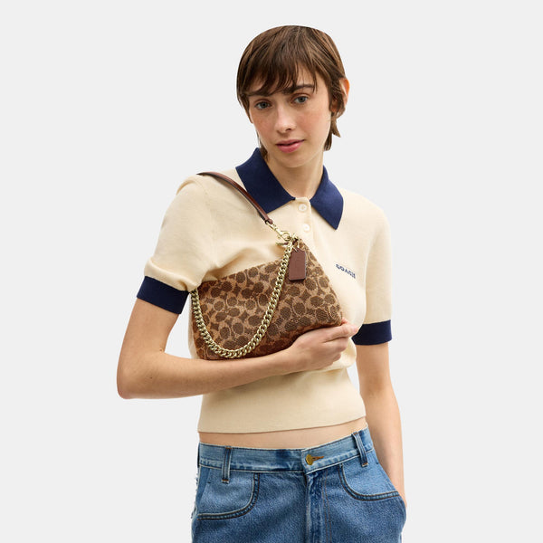 Teri Shoulder Bag in Signature Beaded Satin