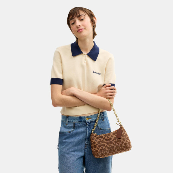 Teri Shoulder Bag in Signature Beaded Satin