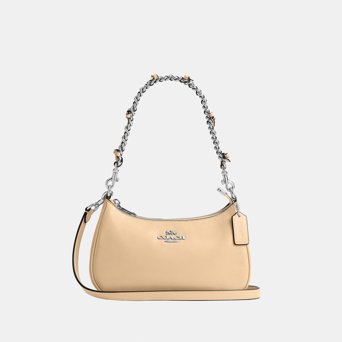 CET65-Teri Shoulder Bag with Bows-Sv/Light Sand