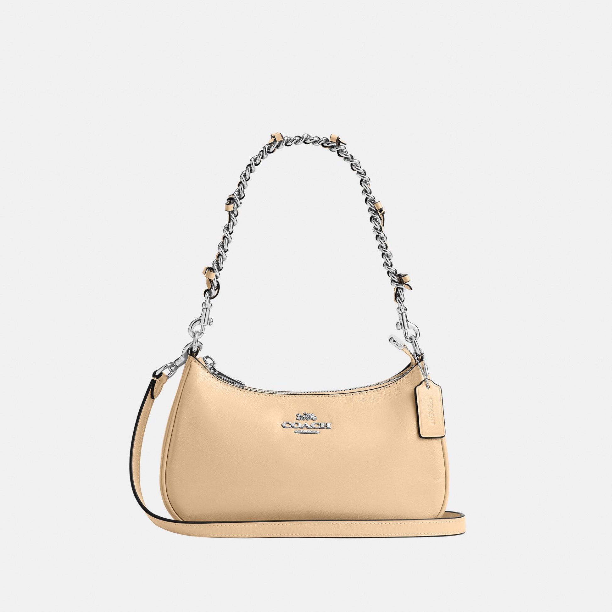 CET65-Teri Shoulder Bag with Bows-Sv/Light Sand