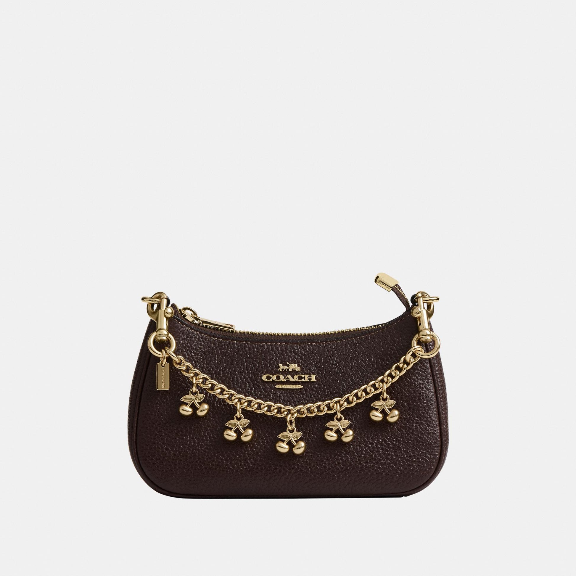 CEU47-Bag Charm Chain with Cherry Charms-Im/Gold