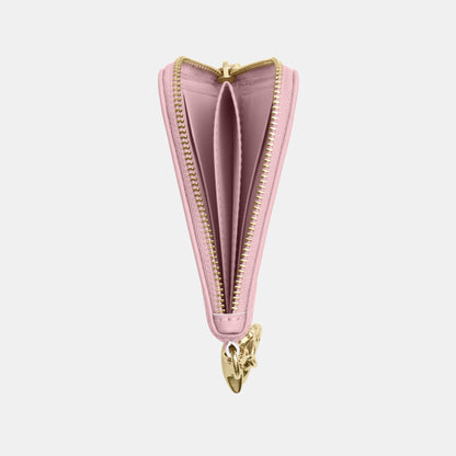 CEU98-Small Corner Zip Wallet in Signature Denim with Charms-Im/Light Pink