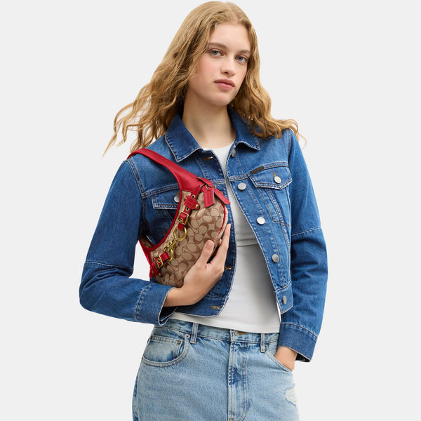 Belted Ergo Shoulder Bag 26 in Signature Jacquard