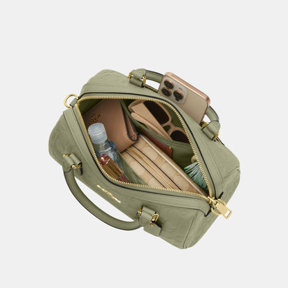 CEW03-Rowan Satchel in Signature Pebbled Leather-Im/Pistachio