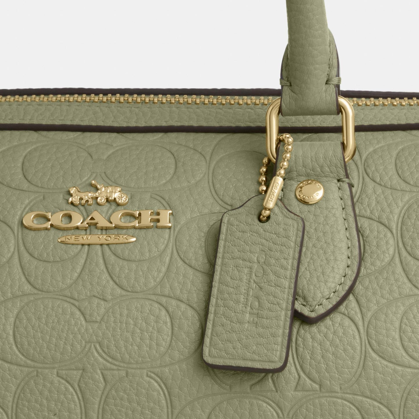 CEW03-Rowan Satchel in Signature Pebbled Leather-Im/Pistachio