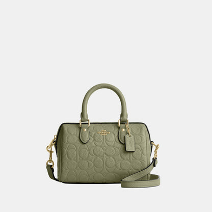 CEW07-Mini Rowan Crossbody in Signature Pebbled Leather-Im/Pistachio