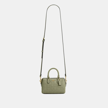 CEW07-Mini Rowan Crossbody in Signature Pebbled Leather-Im/Pistachio