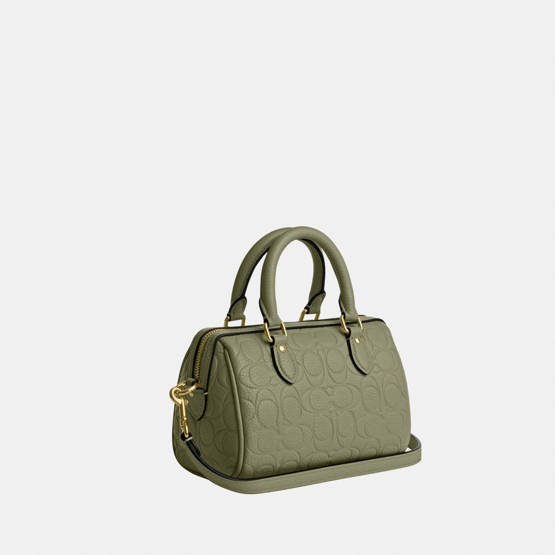 CEW07-Mini Rowan Crossbody in Signature Pebbled Leather-Im/Pistachio
