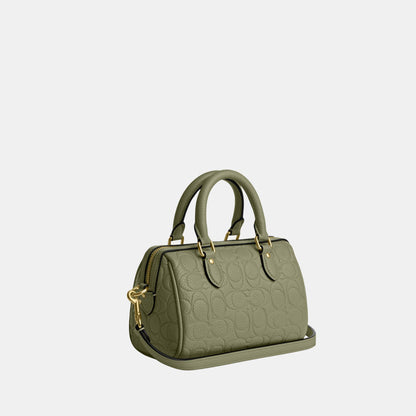 CEW07-Mini Rowan Crossbody in Signature Pebbled Leather-Im/Pistachio