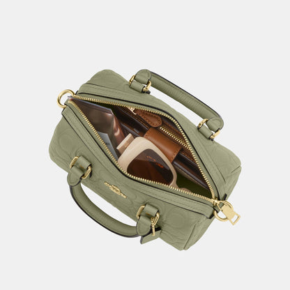 CEW07-Mini Rowan Crossbody in Signature Pebbled Leather-Im/Pistachio