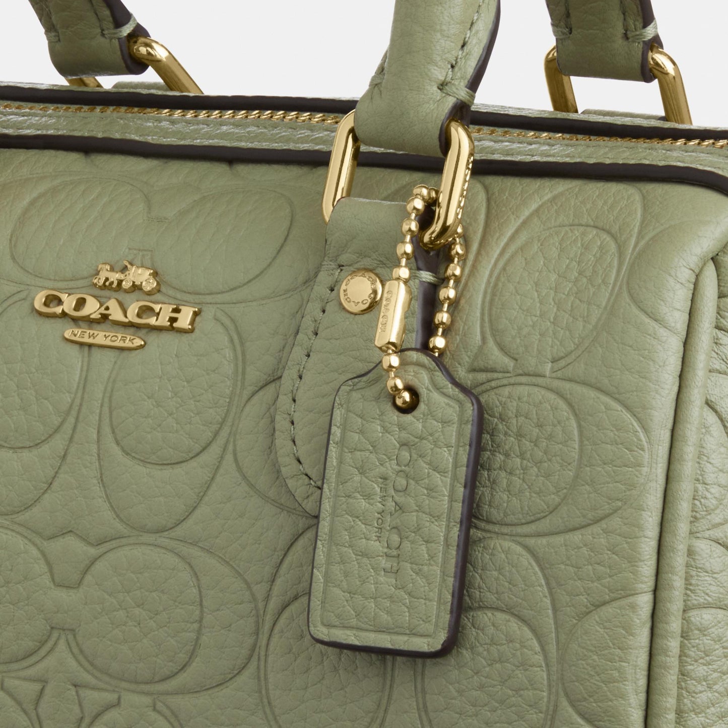 CEW07-Mini Rowan Crossbody in Signature Pebbled Leather-Im/Pistachio