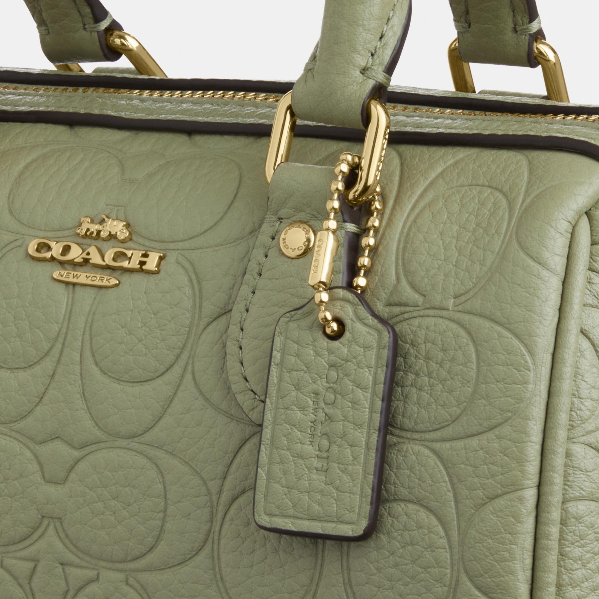CEW07-Mini Rowan Crossbody in Signature Pebbled Leather-Im/Pistachio