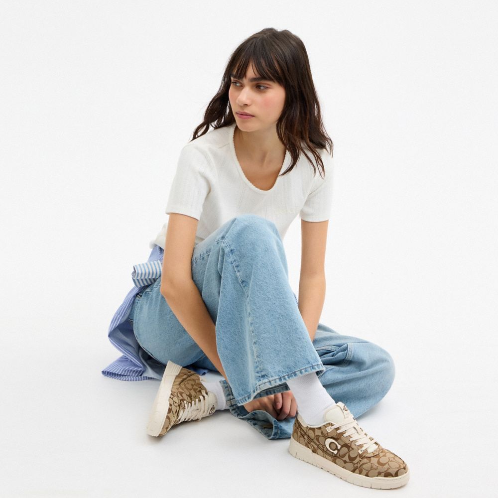 CEW26-Soho Sneaker In Signature Jacquard-Chalk Multi