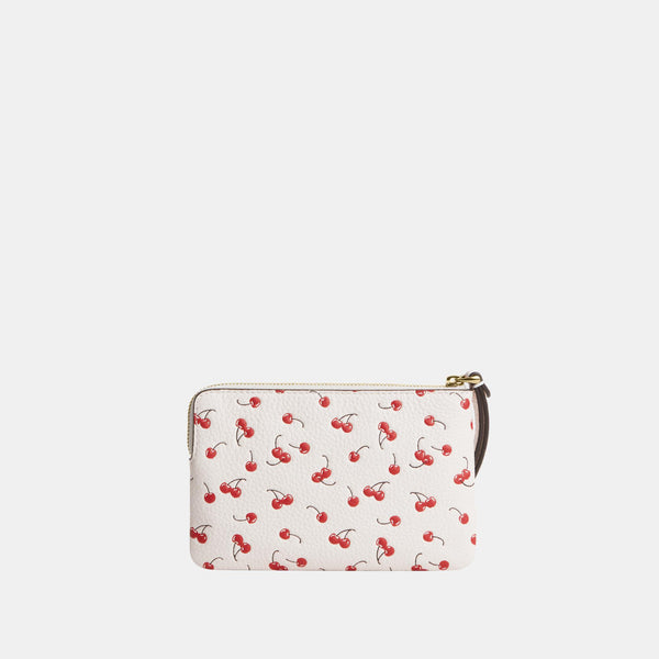 Corner Zip Wristlet with Cherry Print