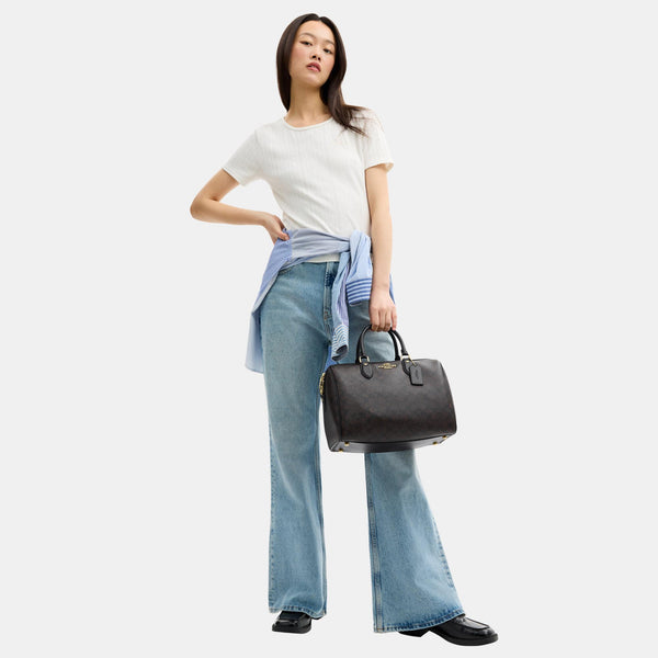 Rowan Large Satchel Bag in Signature Canvas