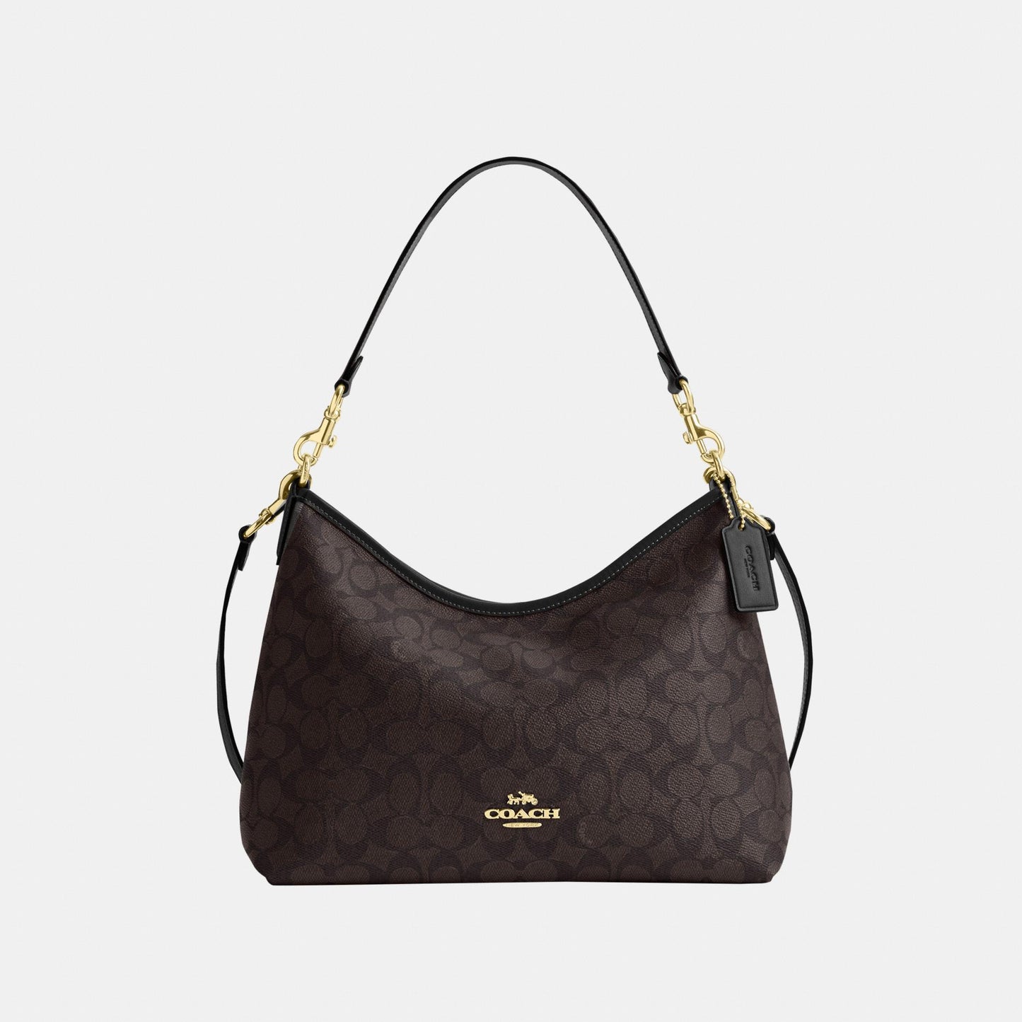 CEY95-Laurel Shoulder Bag in Signature Canvas-Im/Walnut/Black