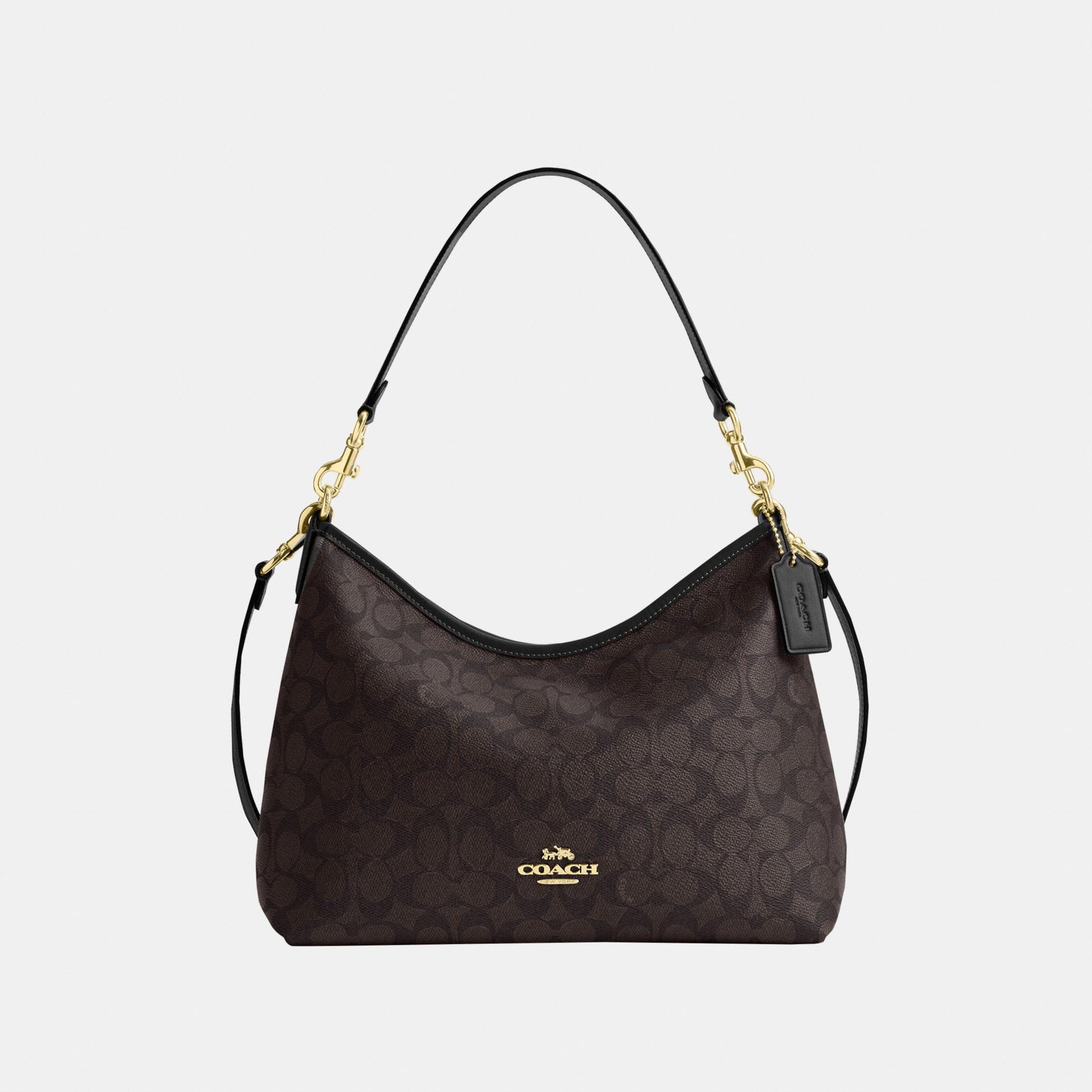 CEY95-Laurel Shoulder Bag in Signature Canvas-Im/Walnut/Black