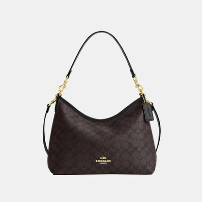 CEY95-Laurel Shoulder Bag in Signature Canvas-Im/Walnut/Black