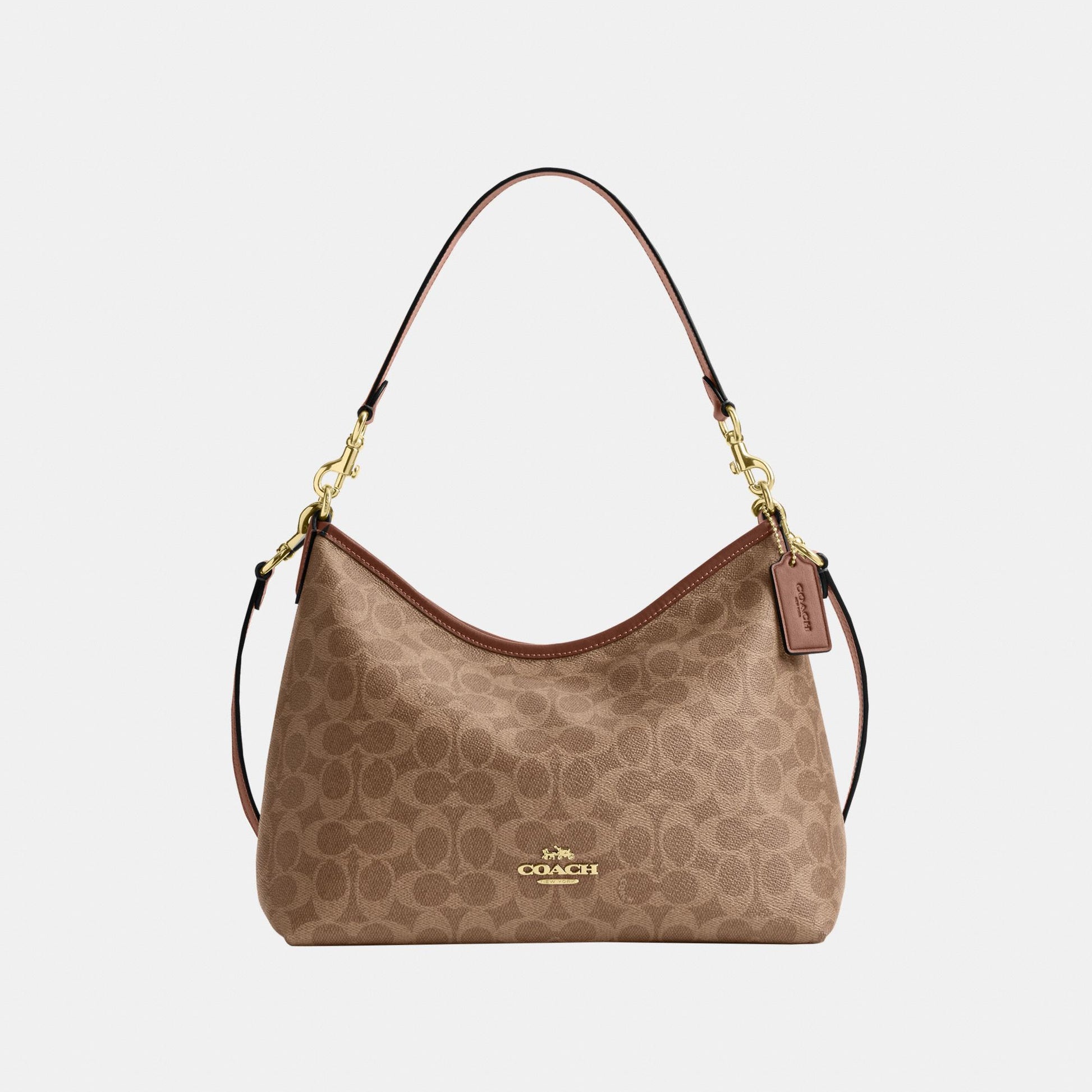 CEY95-Laurel Shoulder Bag in Signature Canvas-Im/Tan/Brown