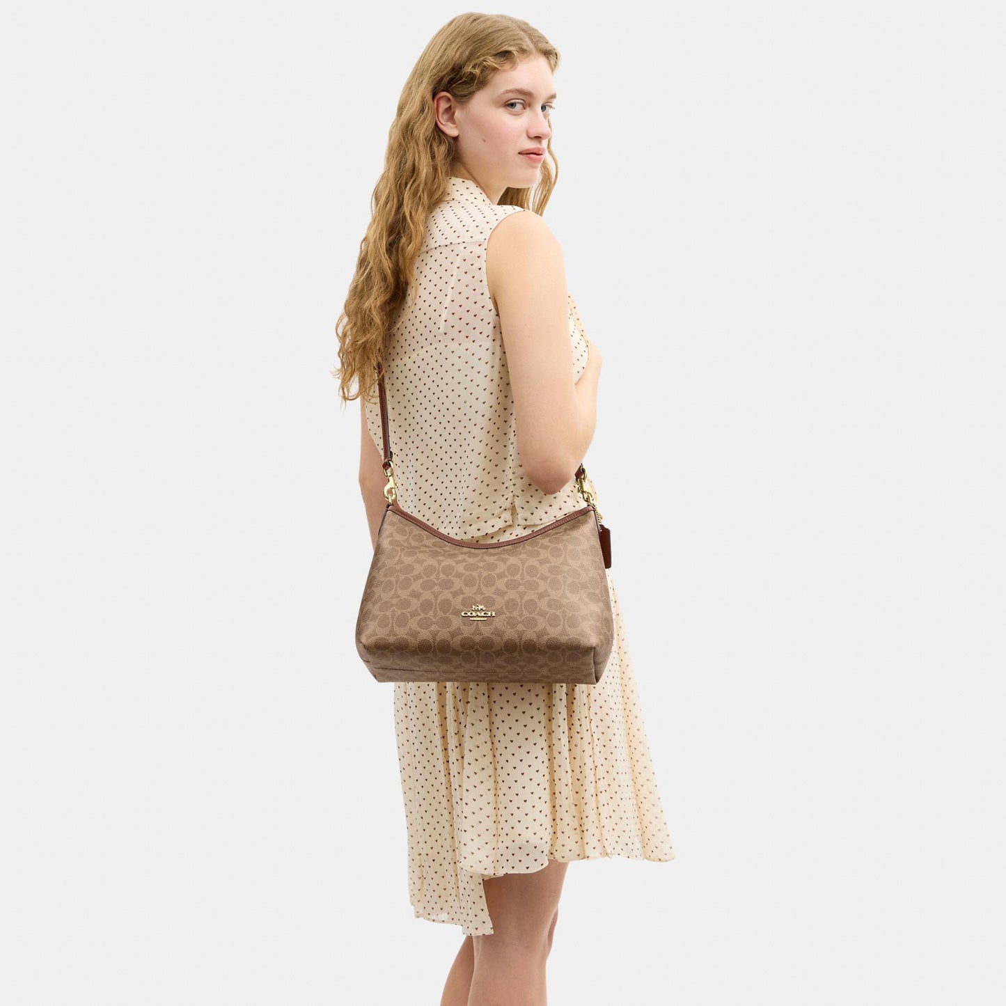 CEY95-Laurel Shoulder Bag in Signature Canvas-Im/Tan/Brown