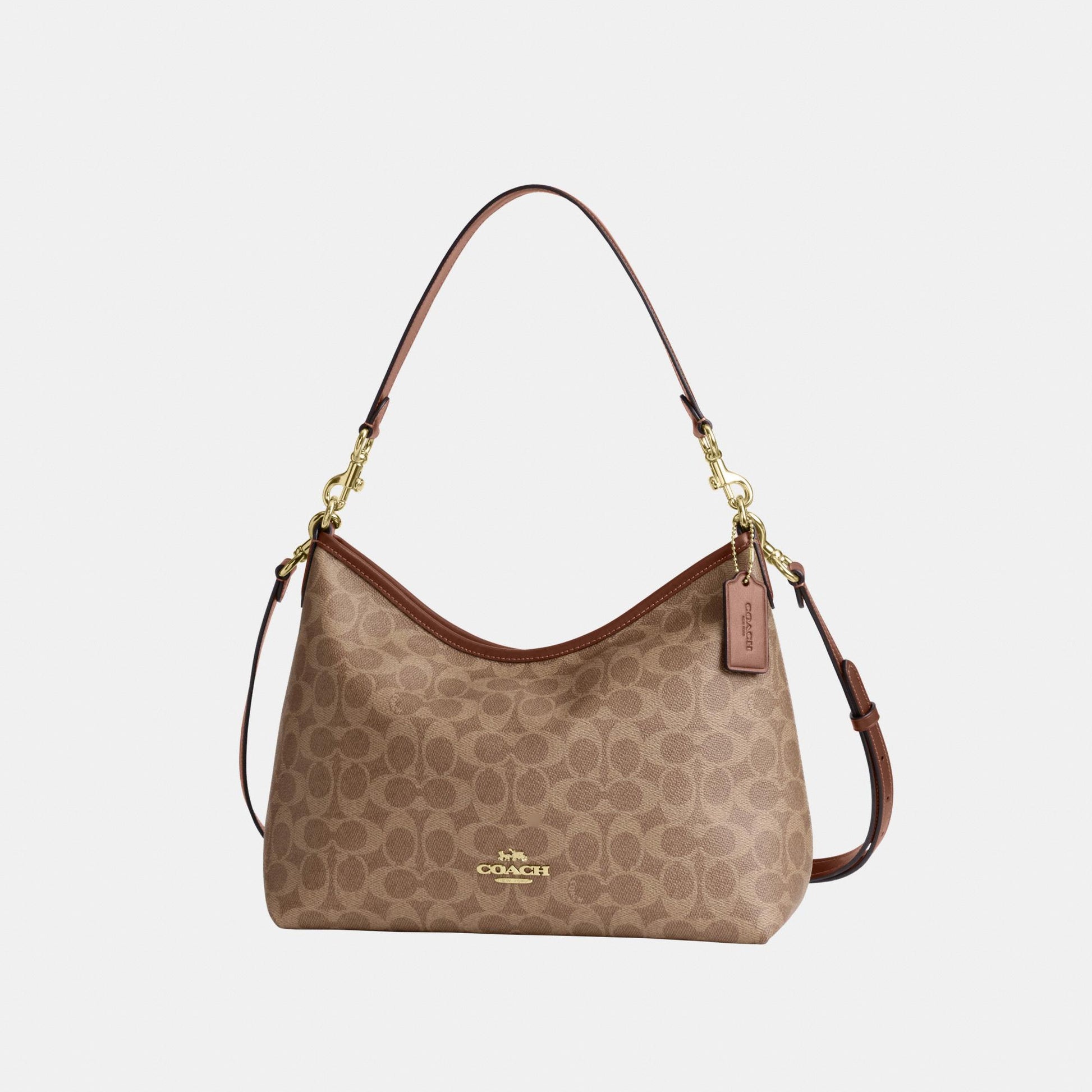 CEY95-Laurel Shoulder Bag in Signature Canvas-Im/Tan/Brown