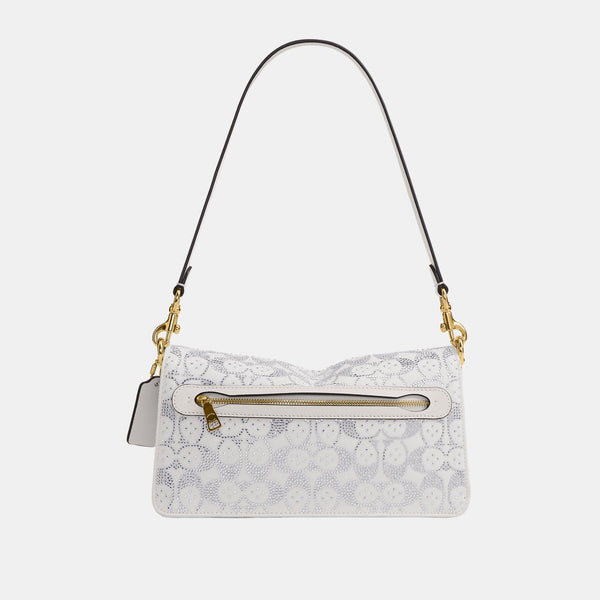 Tabby Shoulder Bag 26 in Regenerative Cotton Denim with Crystal Signature