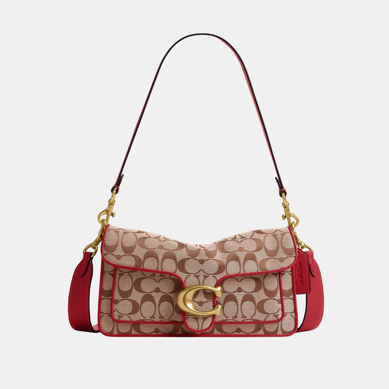 CFG02-Tabby Shoulder Bag 26 in Signature Jacquard-B4/Poppy Signature