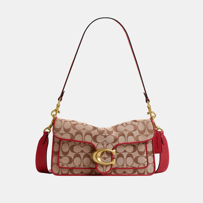 CFG02-Tabby Shoulder Bag 26 in Signature Jacquard-B4/Poppy Signature