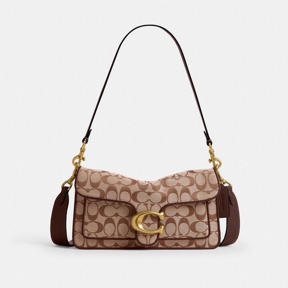 CFG02-Tabby Shoulder Bag 26 in Signature Jacquard-B4/Khaki Maple