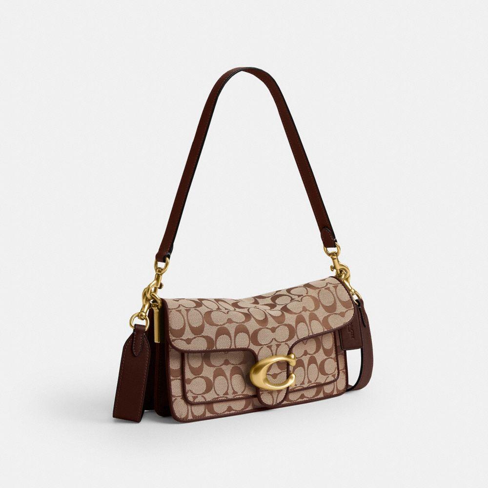 CFG02-Tabby Shoulder Bag 26 in Signature Jacquard-B4/Khaki Maple