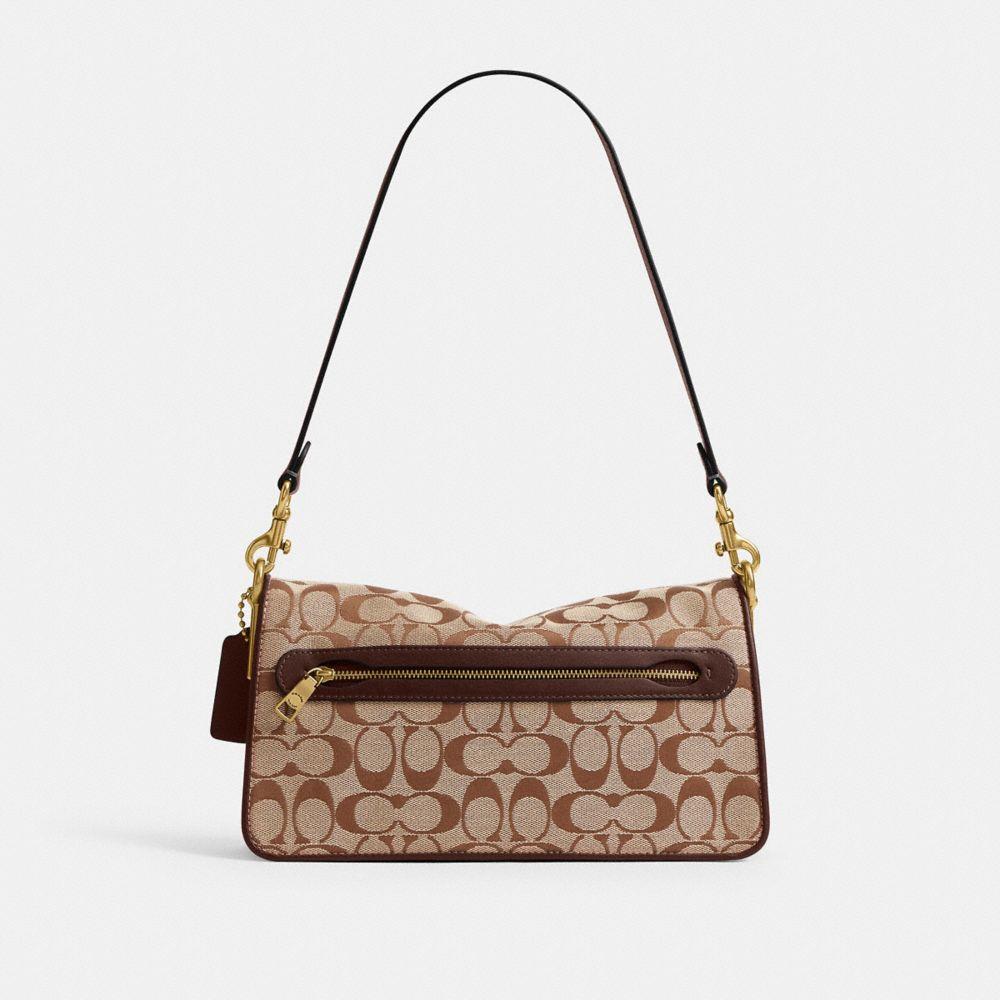 CFG02-Tabby Shoulder Bag 26 in Signature Jacquard-B4/Khaki Maple