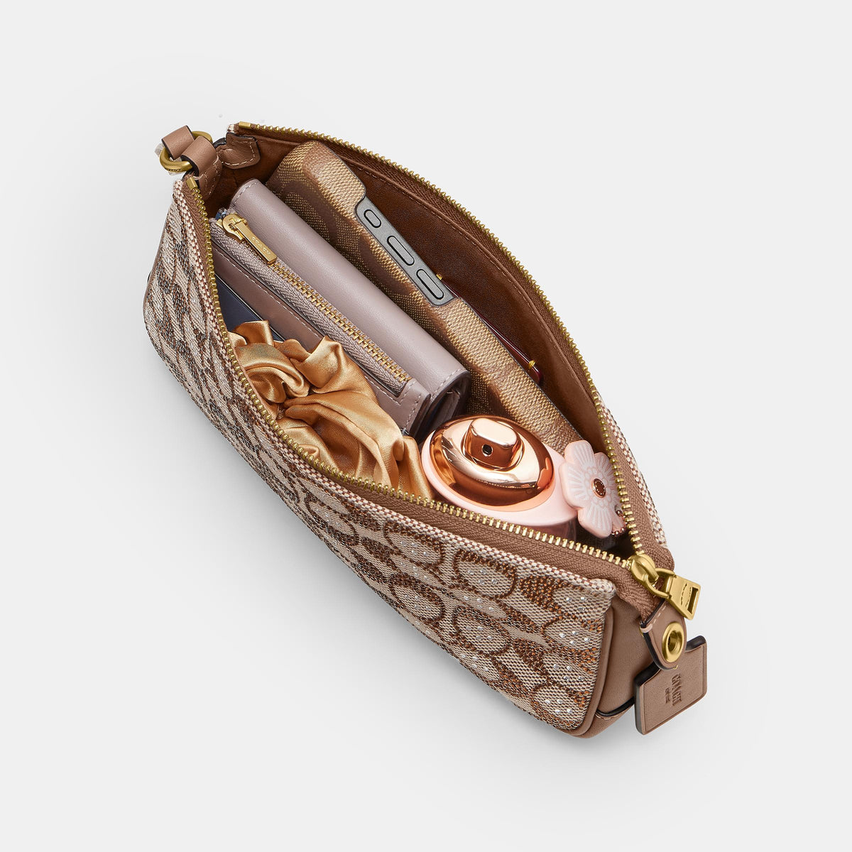 CFG63-Plaza Bag in Crystal Signature Jacquard-B4/Mushroom