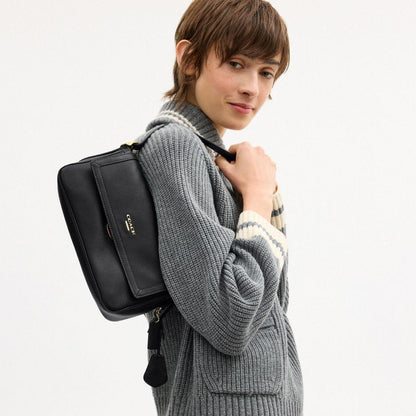 CFK02-Etta Small Flap Shoulder Bag-Im/Black