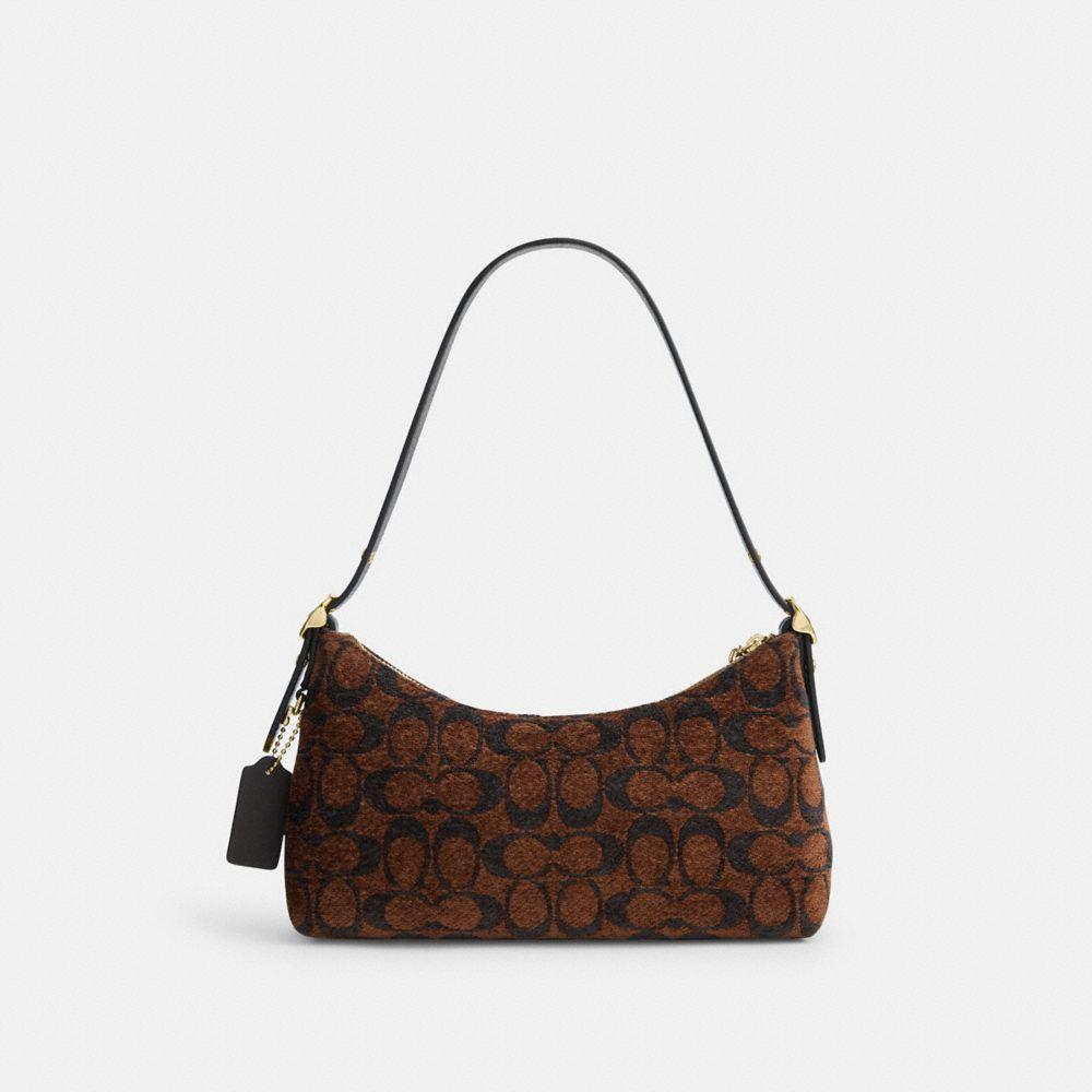 CFN74-Emeilia Shoulder Bag in Signature Chenille-Im/Truffle