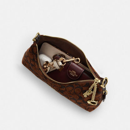 CFN74-Emeilia Shoulder Bag in Signature Chenille-Im/Truffle