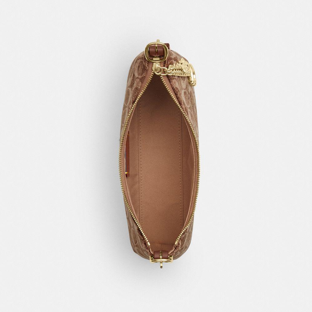 CFN74-Emeilia Shoulder Bag in Signature Chenille-Im/Light Khaki/Vintage Brown