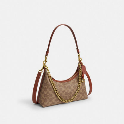 CFQ68-Juliet Shoulder Bag 25 in Signature Upcraftedleather-B4/Tan Caramel
