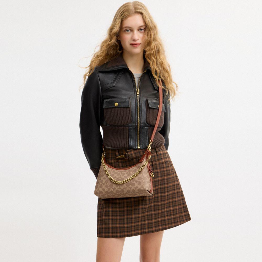 CFQ68-Juliet Shoulder Bag 25 in Signature Upcraftedleather-B4/Tan Caramel