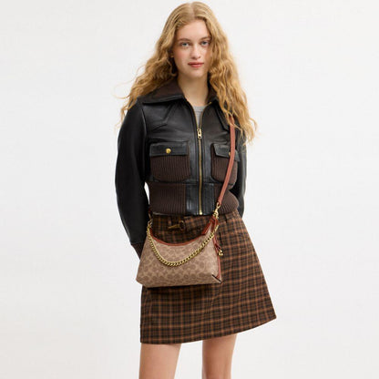 CFQ68-Juliet Shoulder Bag 25 in Signature Upcraftedleather-B4/Tan Caramel