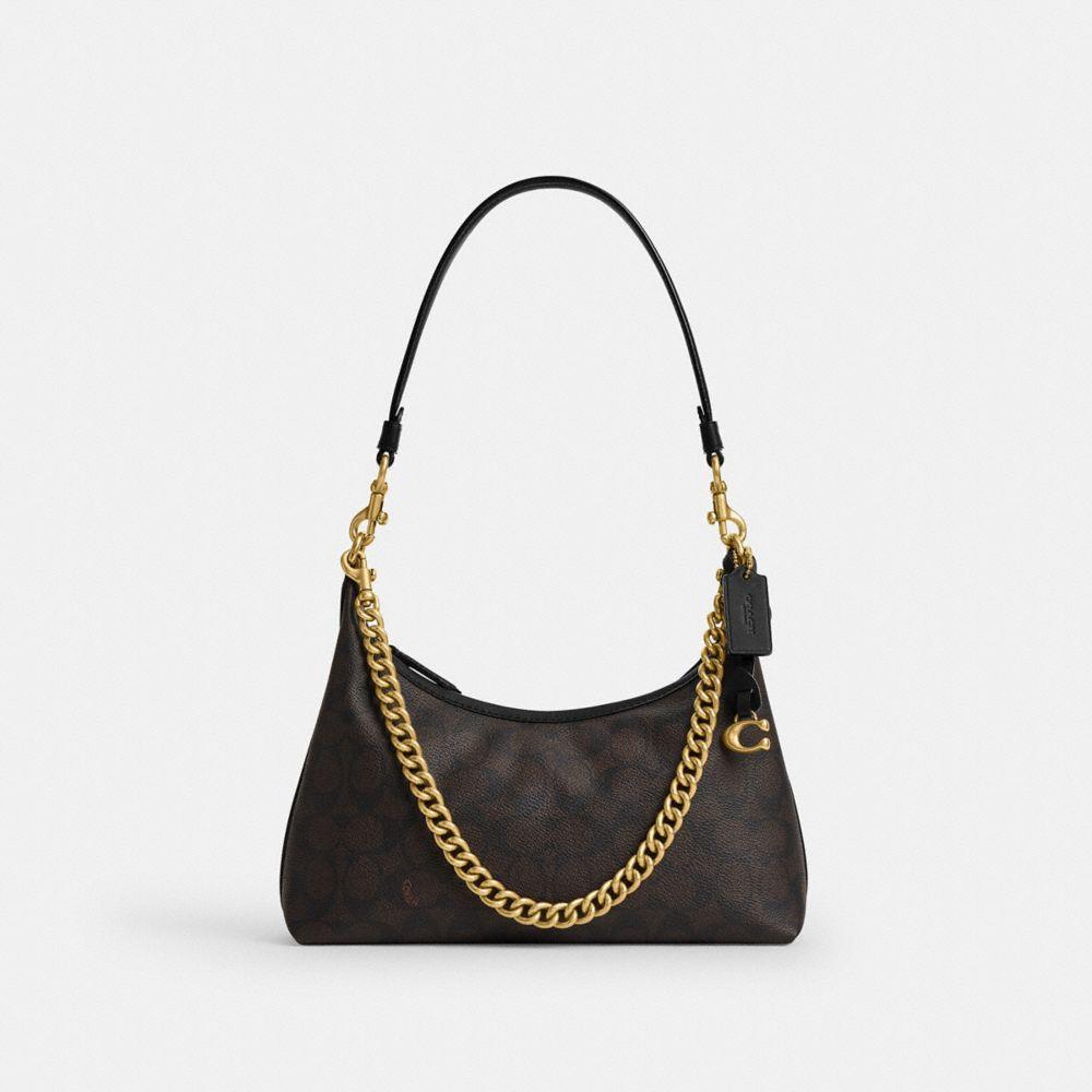 CFQ68-Juliet Shoulder Bag 25 in Signature Upcraftedleather-B4/Walnut Black