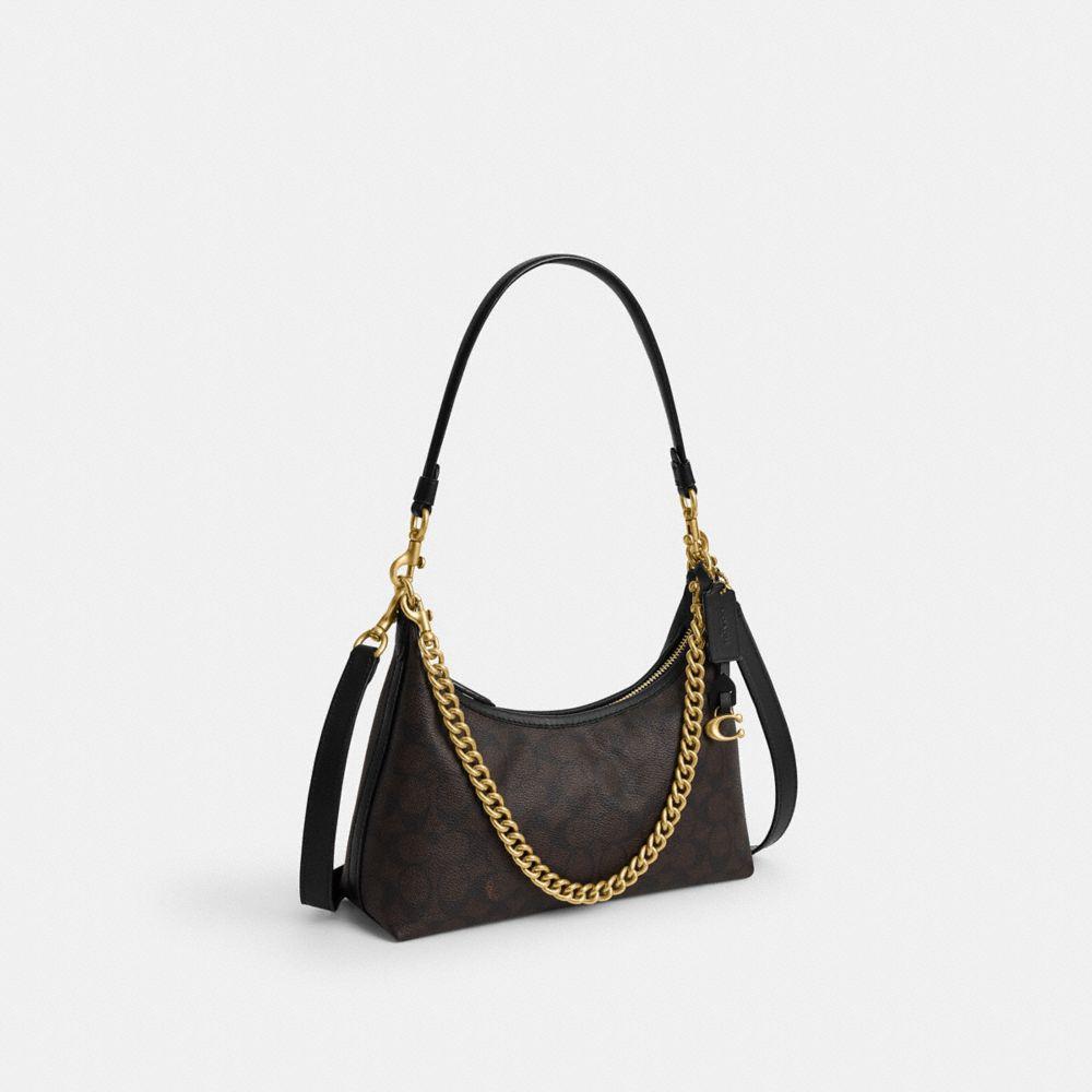 CFQ68-Juliet Shoulder Bag 25 in Signature Upcraftedleather-B4/Walnut Black
